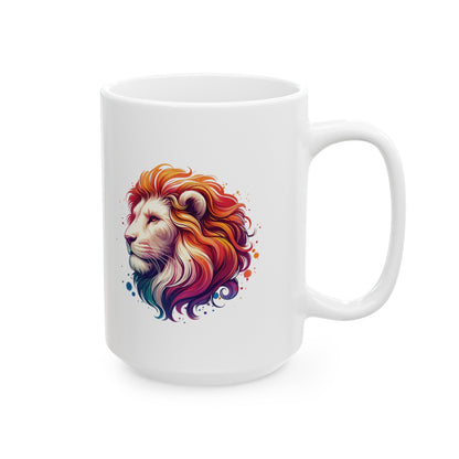 Watercolor Lion Mug | Mug for Lion Lovers | Leo | Lion Cup | Animal Mug | Gift For Animal Lovers | Ceramic Mug | Coffee Cup | Birthday Gift - Moikas