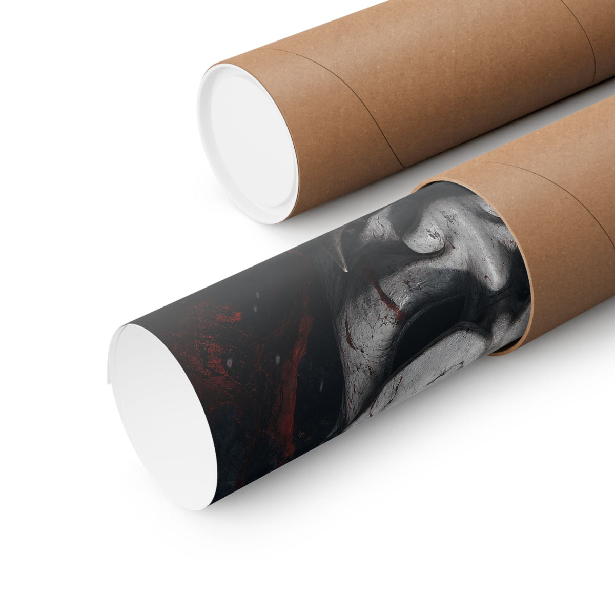 White Oni Mask With Hollow Black Eyes - Sudoni Brand Art Print (Matte Poster) - Moikas