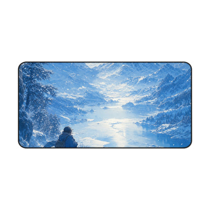 Winter Landscape With Lone Traveler - Anime Manga Gaming Desk Mat - Moikas
