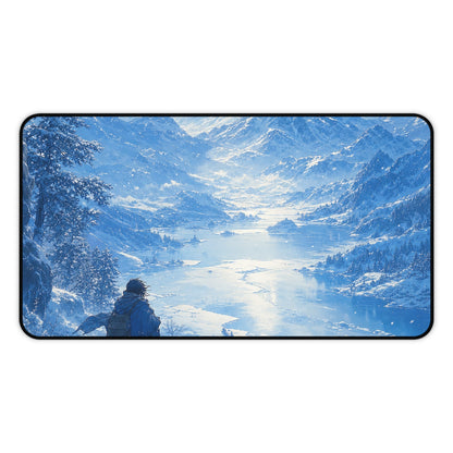 Winter Landscape With Lone Traveler - Anime Manga Gaming Desk Mat - Moikas