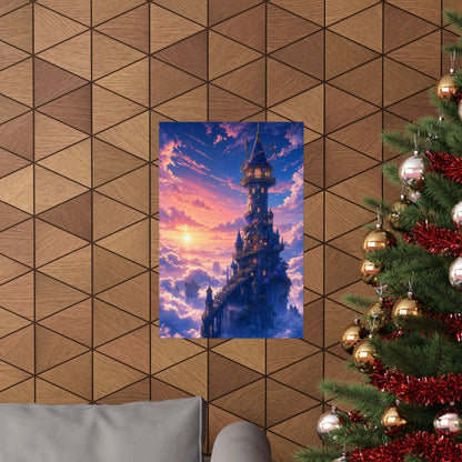 Wizard Tower In The Clouds - Anime Manga Art Print (Matte Poster) - Moikas
