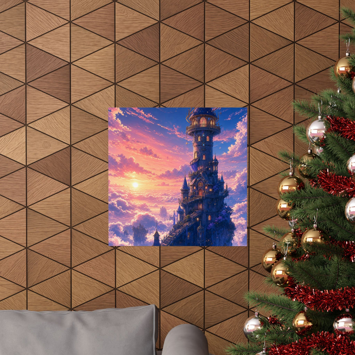 Wizard Tower In The Clouds - Anime Manga Art Print (Matte Poster) - Moikas