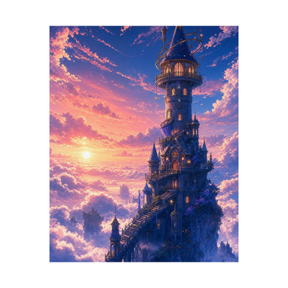 Wizard Tower In The Clouds - Anime Manga Art Print (Matte Poster) - Moikas