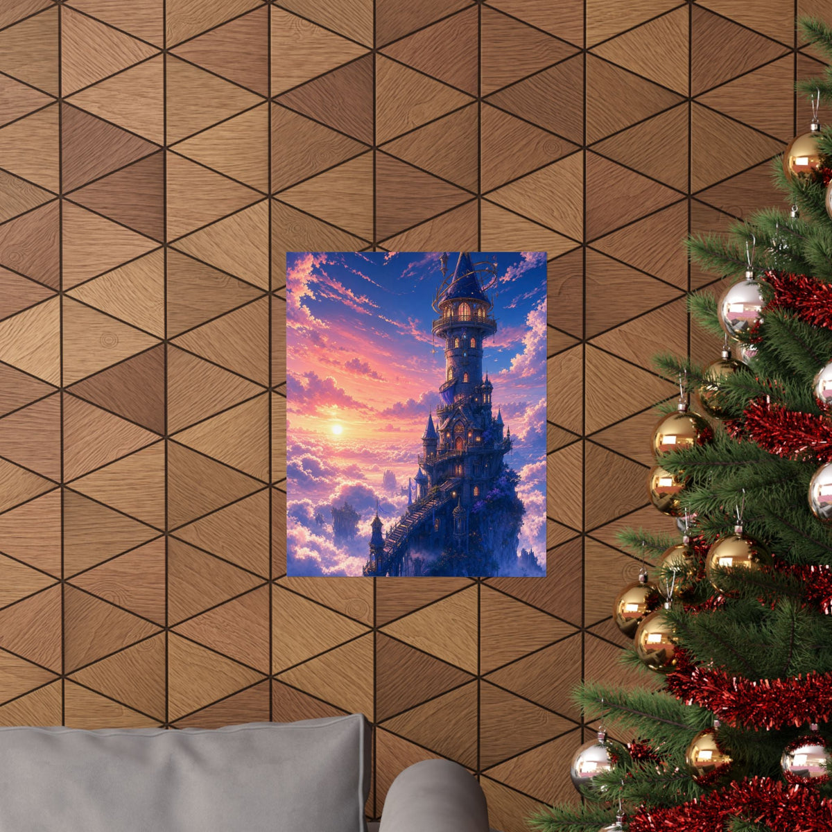 Wizard Tower In The Clouds - Anime Manga Art Print (Matte Poster) - Moikas