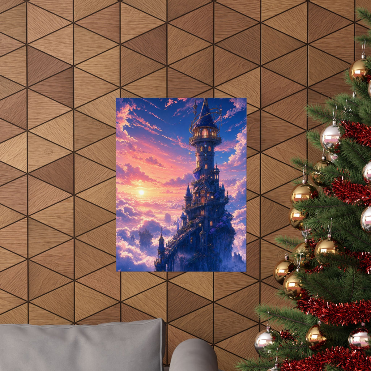 Wizard Tower In The Clouds - Anime Manga Art Print (Matte Poster) - Moikas