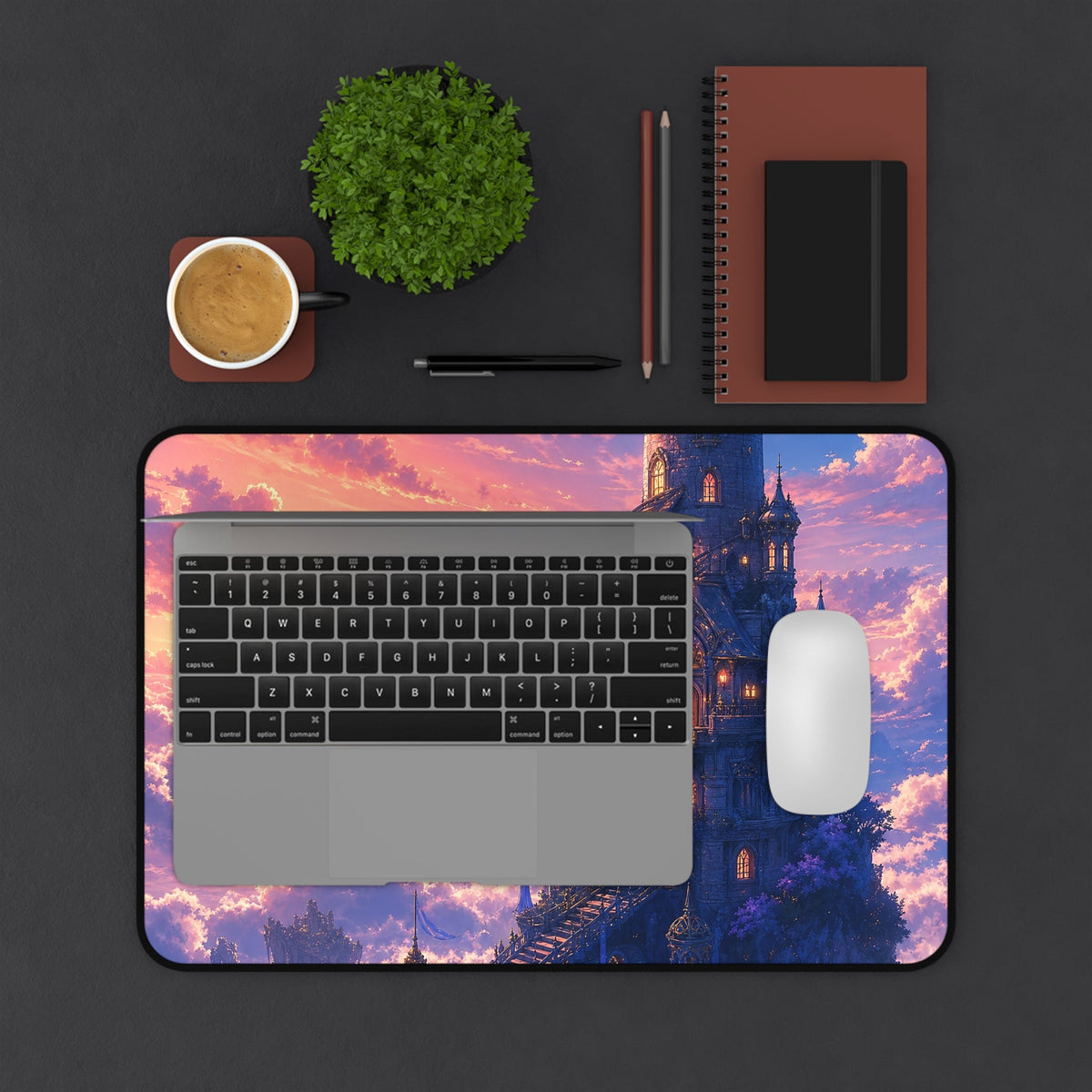 Wizard Tower In The Clouds - Anime Manga Gaming Desk Mat - Moikas