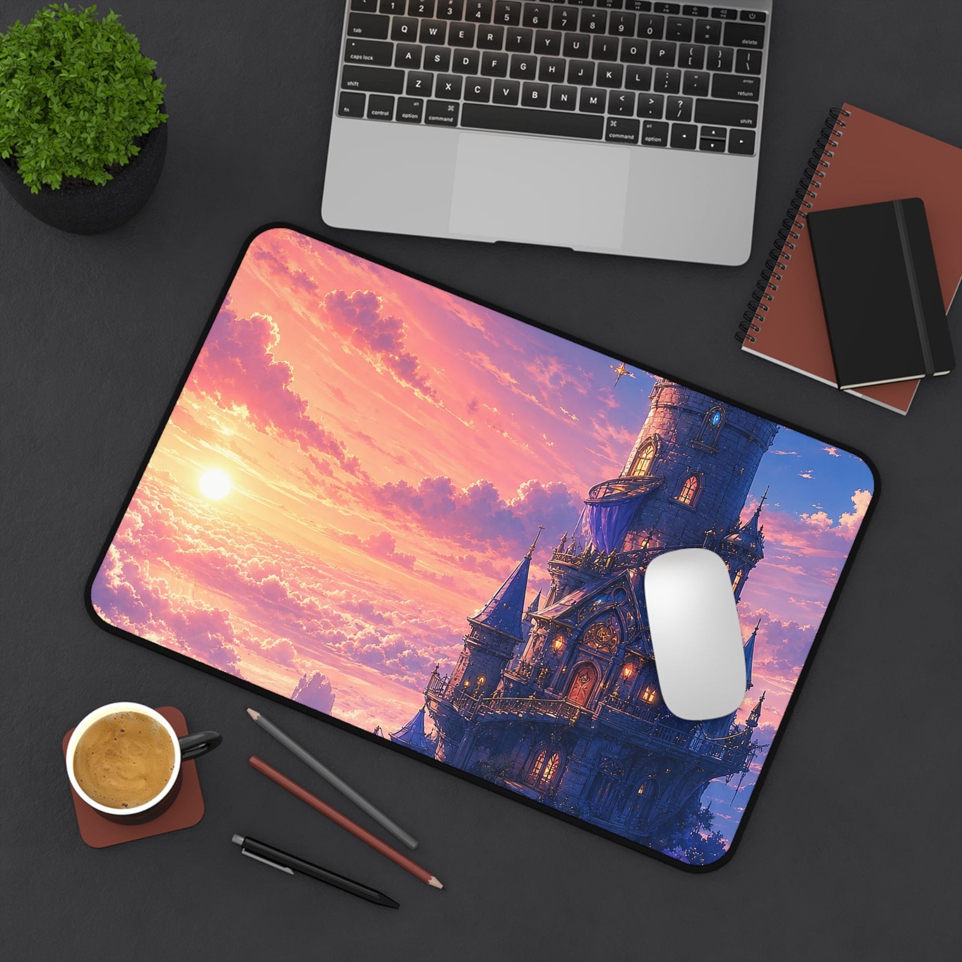 Wizard Tower In The Clouds - Anime Manga Gaming Desk Mat - Moikas