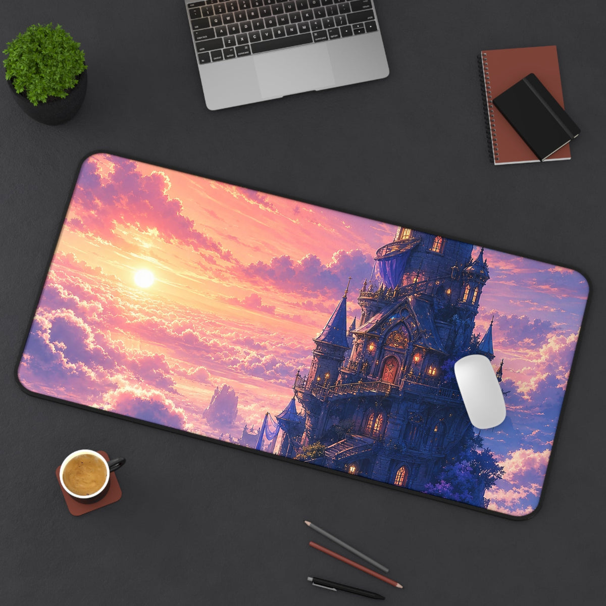 Wizard Tower In The Clouds - Anime Manga Gaming Desk Mat - Moikas