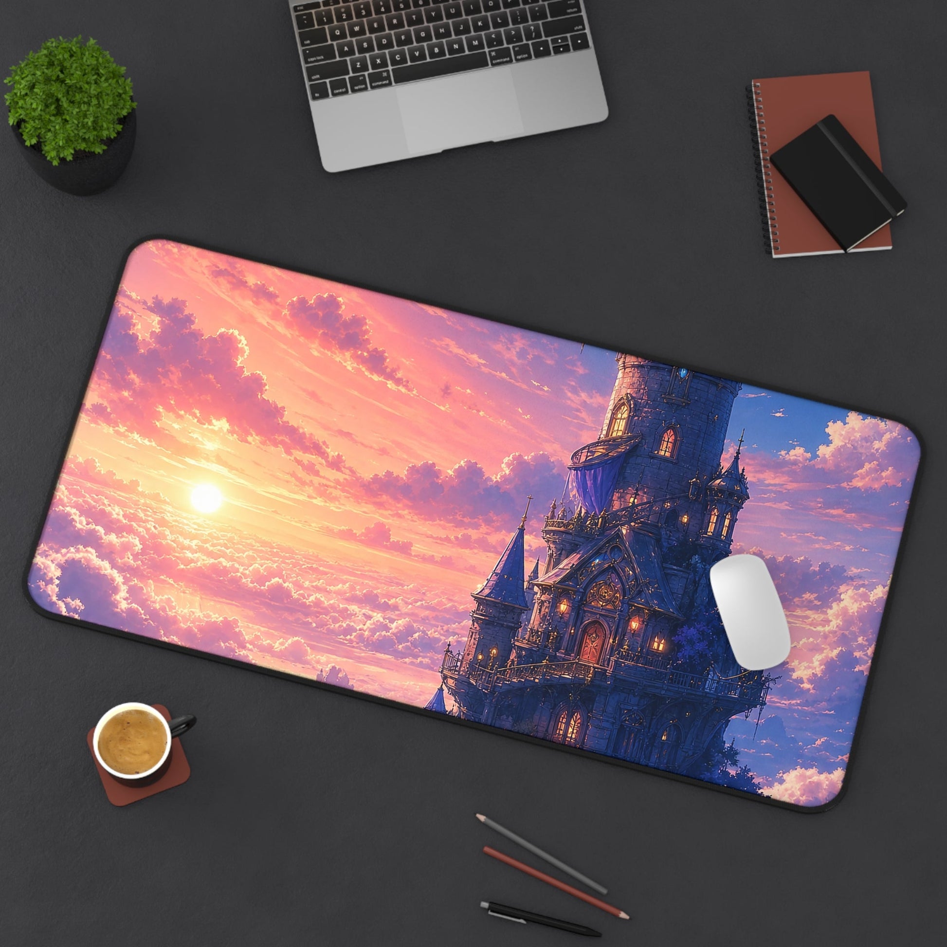 Wizard Tower In The Clouds - Anime Manga Gaming Desk Mat - Moikas