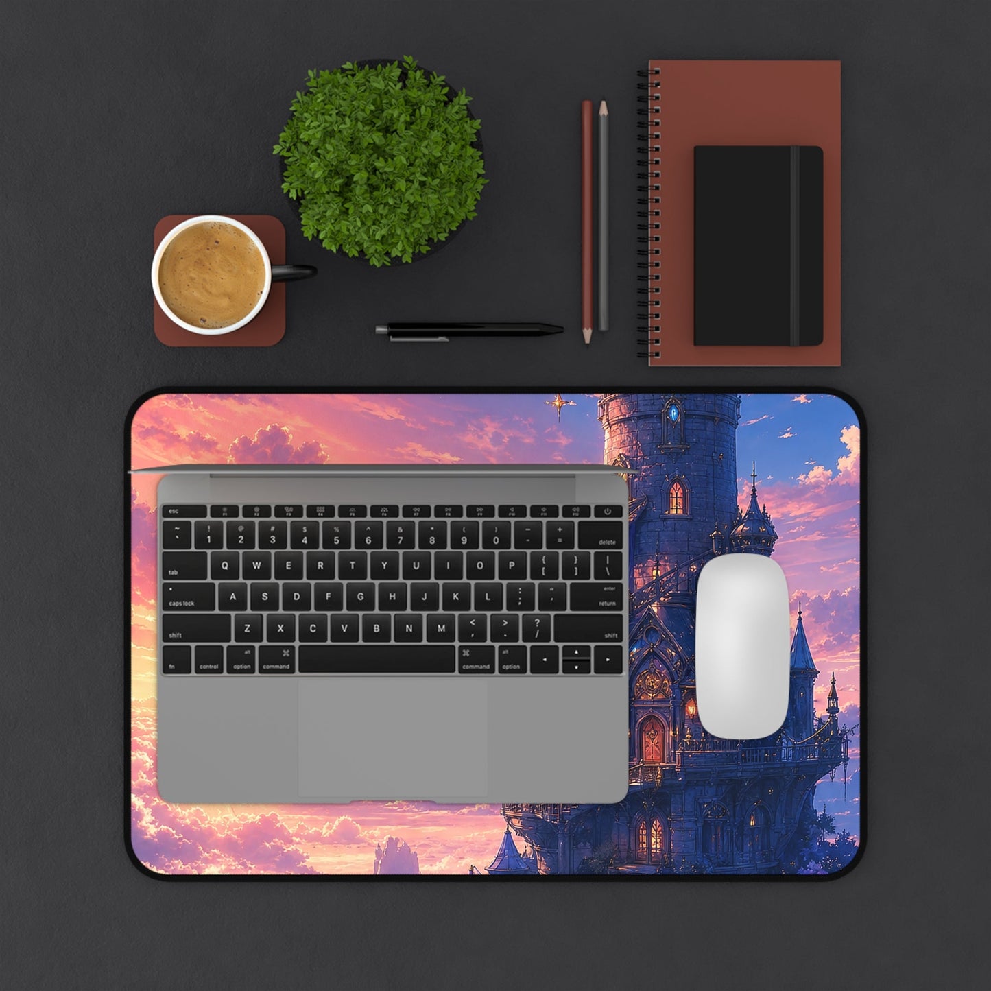 Wizard Tower In The Clouds - Anime Manga Gaming Desk Mat - Moikas