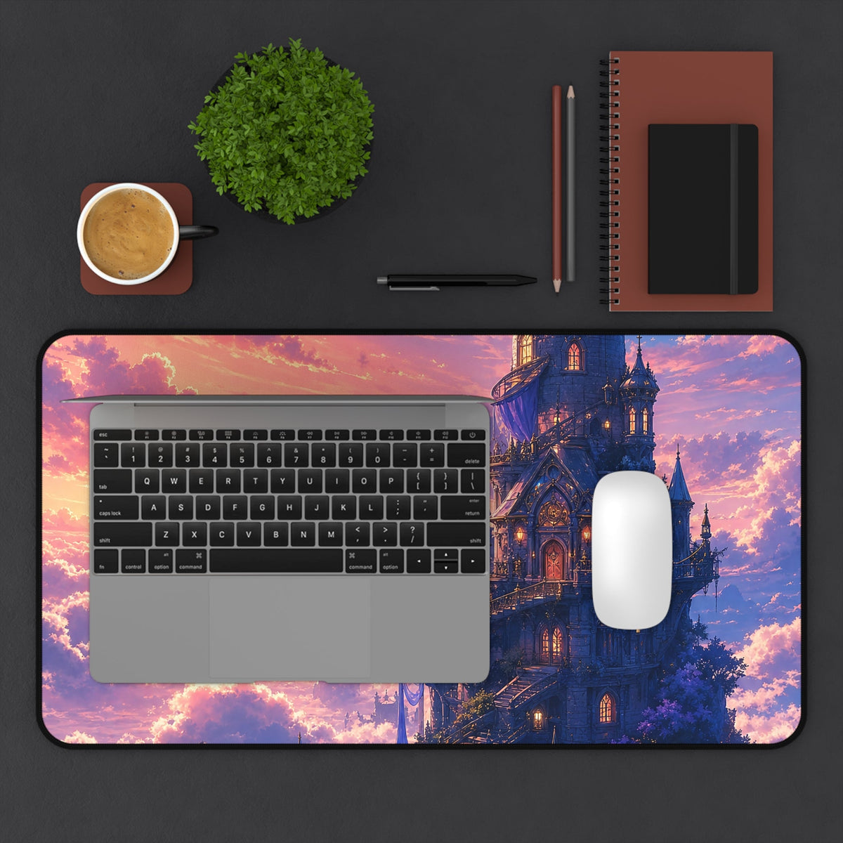 Wizard Tower In The Clouds - Anime Manga Gaming Desk Mat - Moikas