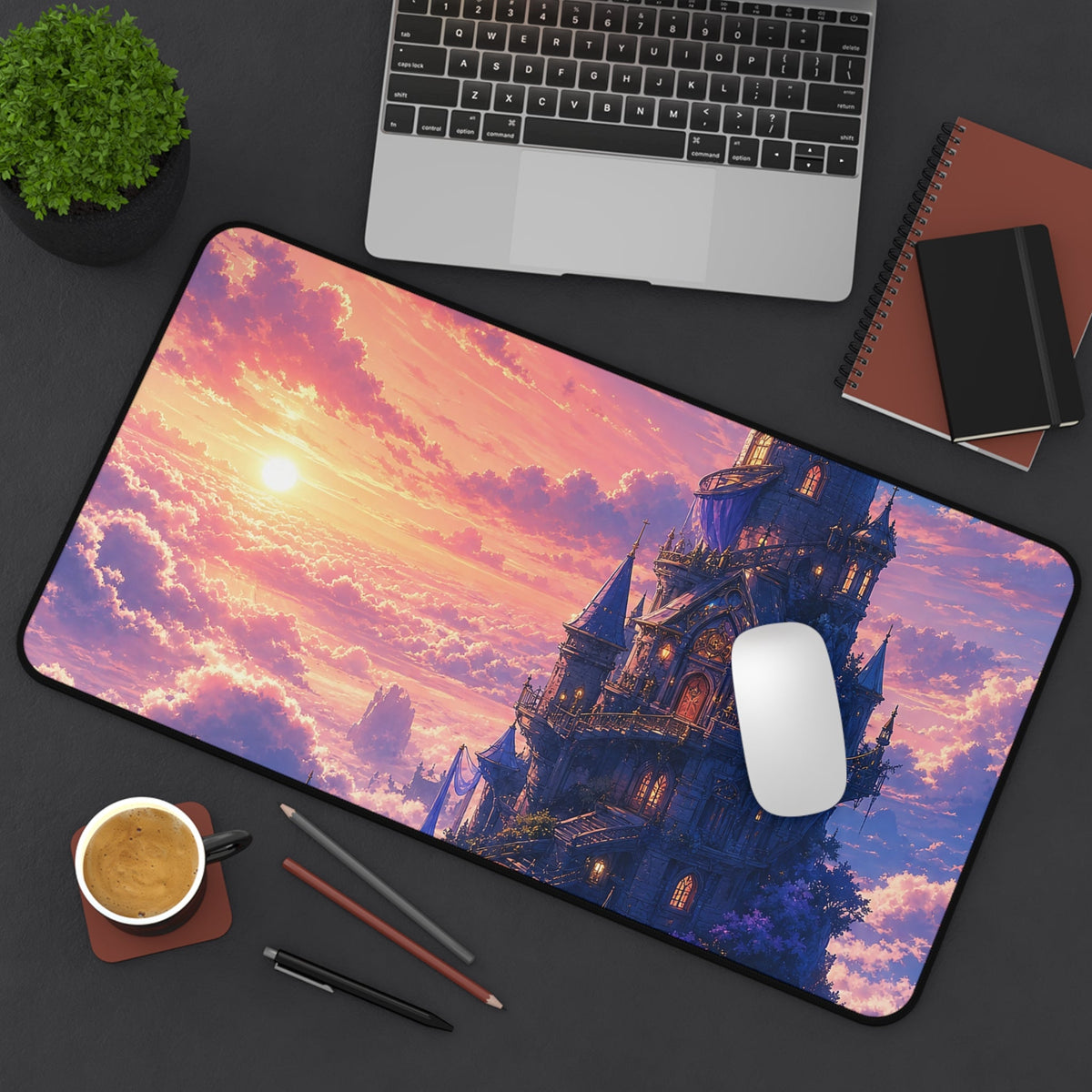 Wizard Tower In The Clouds - Anime Manga Gaming Desk Mat - Moikas