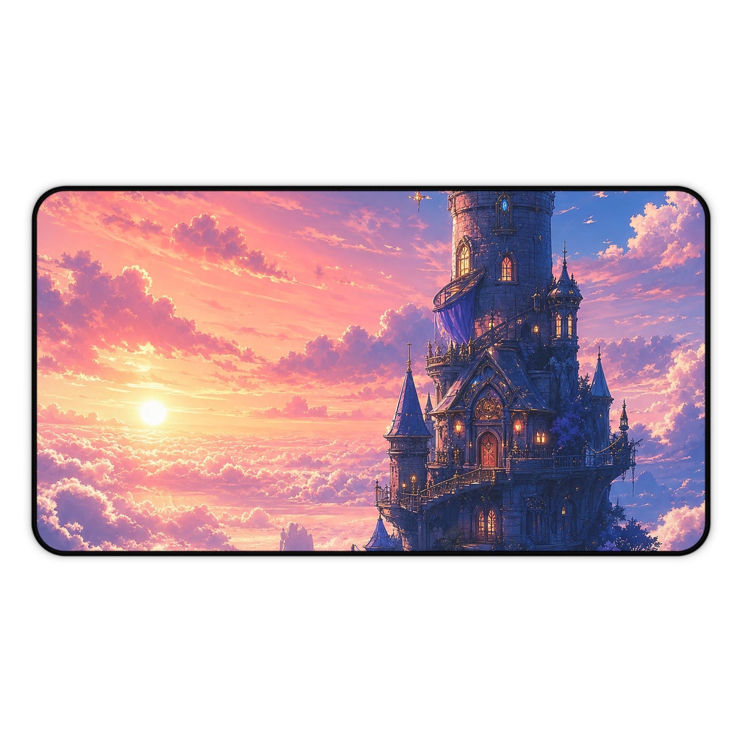 Wizard Tower In The Clouds - Anime Manga Gaming Desk Mat - Moikas
