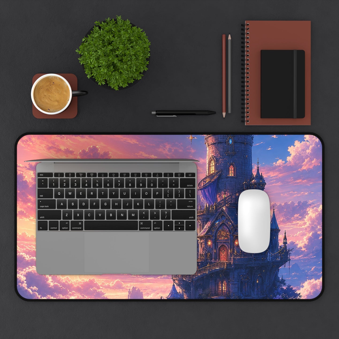 Wizard Tower In The Clouds - Anime Manga Gaming Desk Mat - Moikas