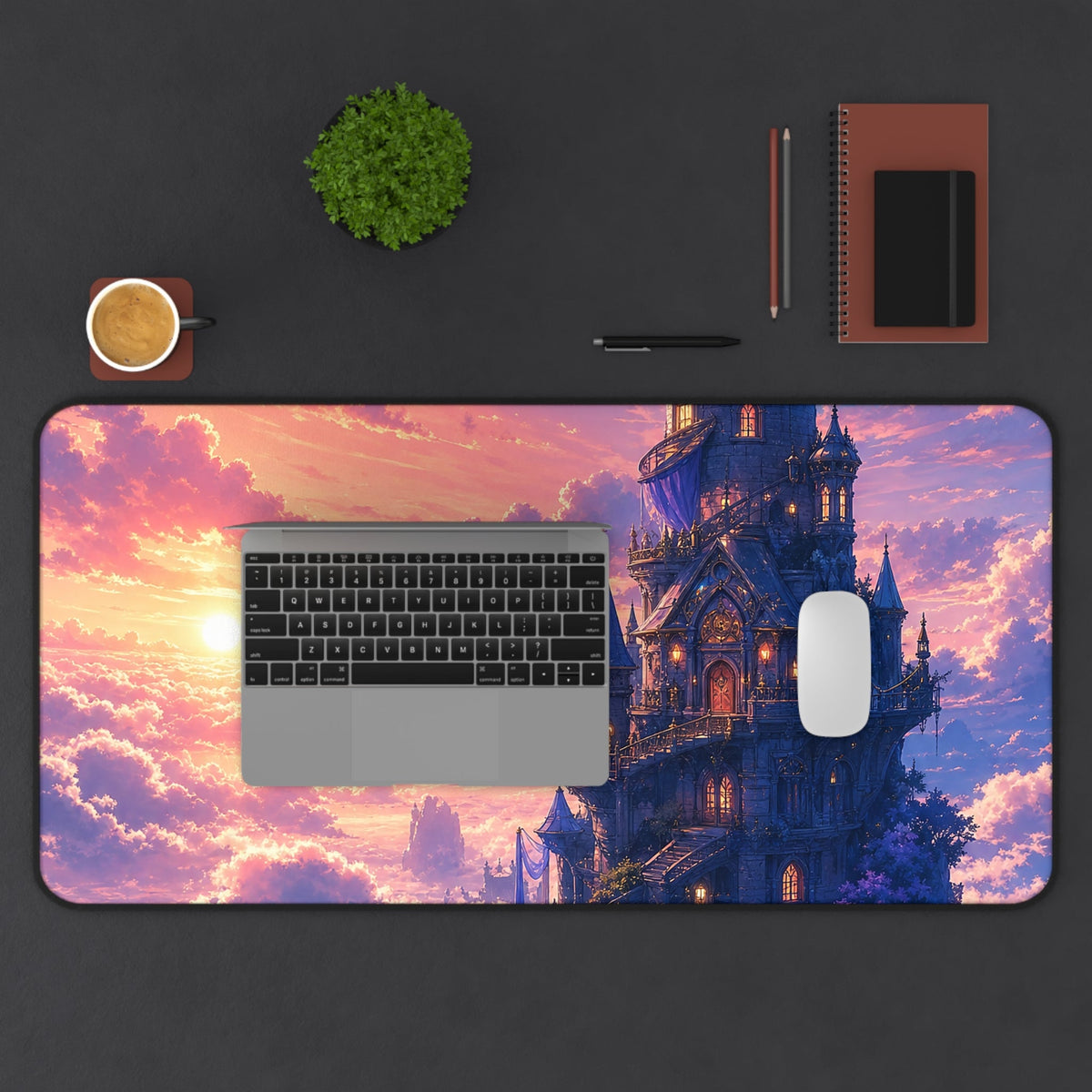 Wizard Tower In The Clouds - Anime Manga Gaming Desk Mat - Moikas