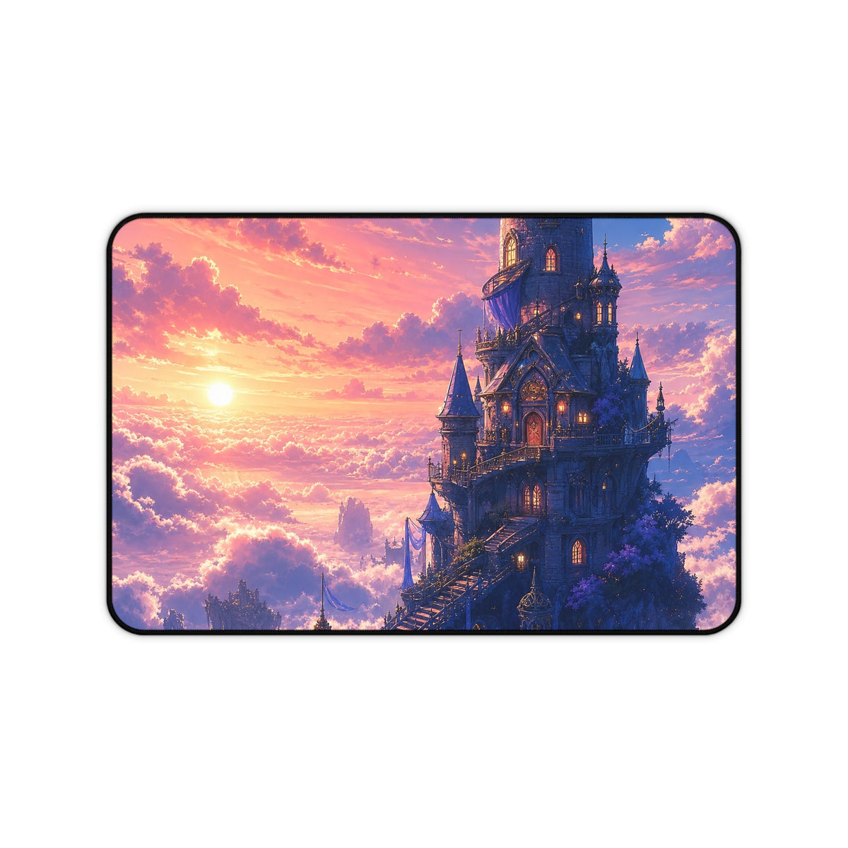 Wizard Tower In The Clouds - Anime Manga Gaming Desk Mat - Moikas