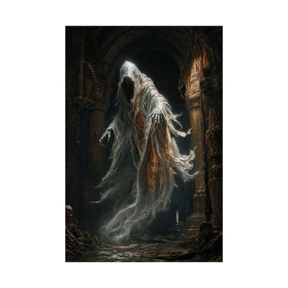 Wraith Floating Through Dungeon - Dark Fantasy Art Print (Matte Poster) - Moikas