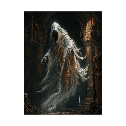 Wraith Floating Through Dungeon - Dark Fantasy Art Print (Matte Poster) - Moikas