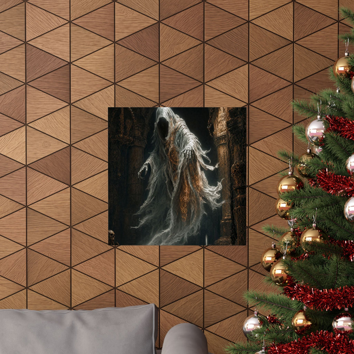Wraith Floating Through Dungeon - Dark Fantasy Art Print (Matte Poster) - Moikas