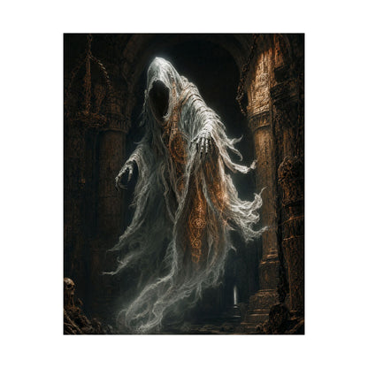 Wraith Floating Through Dungeon - Dark Fantasy Art Print (Matte Poster) - Moikas