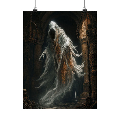 Wraith Floating Through Dungeon - Dark Fantasy Art Print (Matte Poster) - Moikas