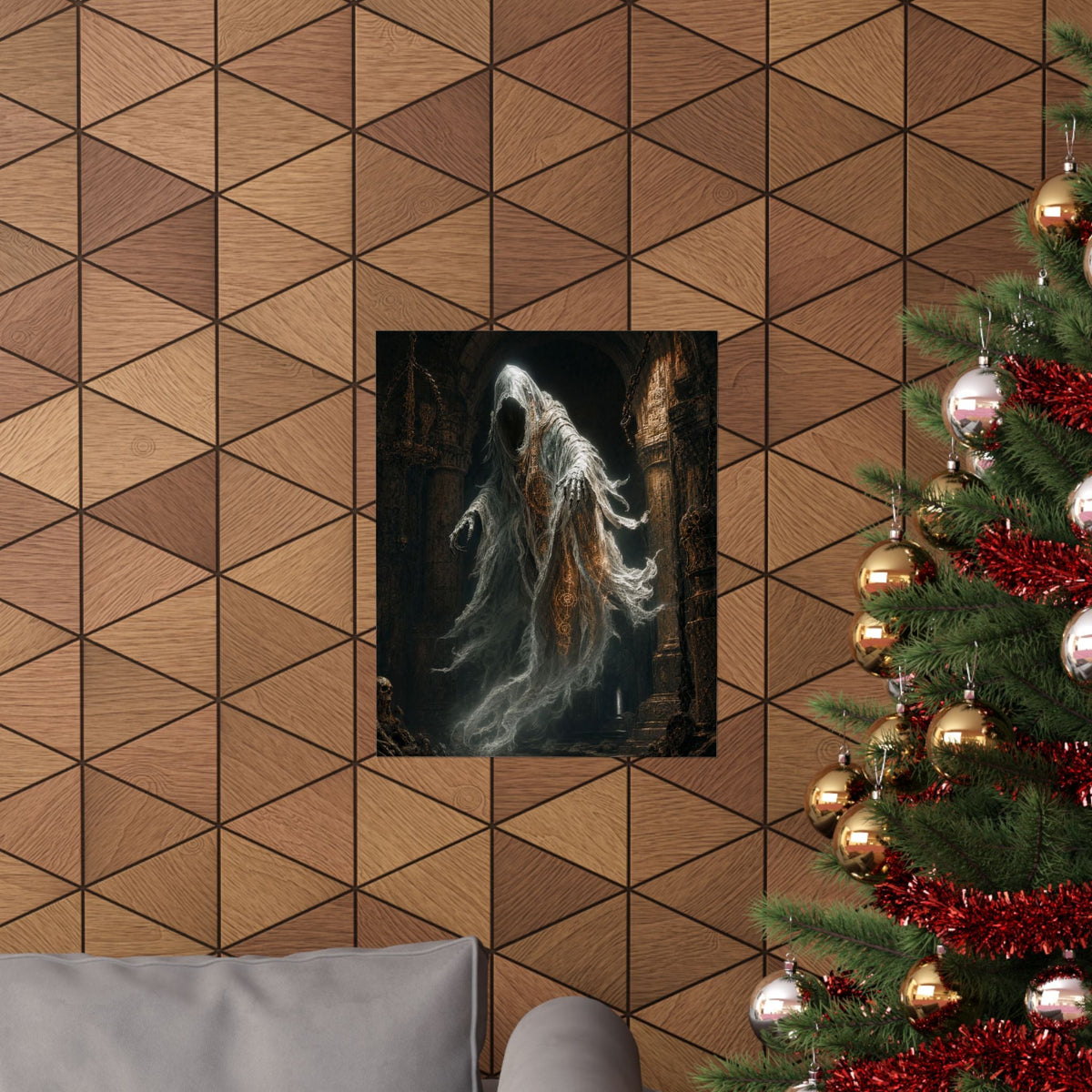 Wraith Floating Through Dungeon - Dark Fantasy Art Print (Matte Poster) - Moikas