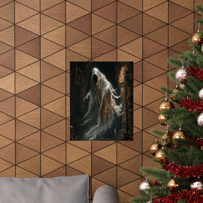 Wraith Floating Through Dungeon - Dark Fantasy Art Print (Matte Poster) - Moikas