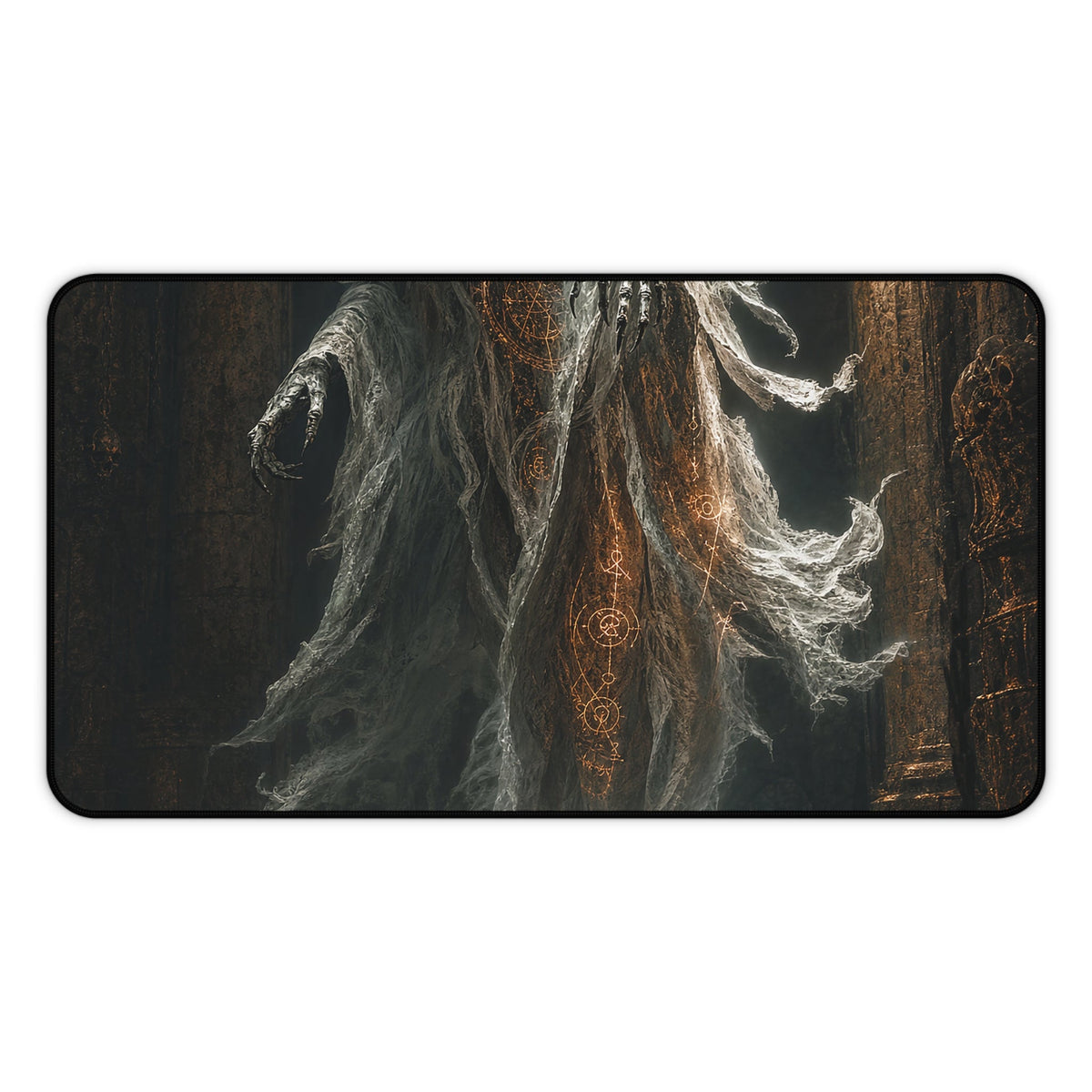 Wraith Floating Through Dungeon - Dark Fantasy Gaming Desk Mat - Moikas