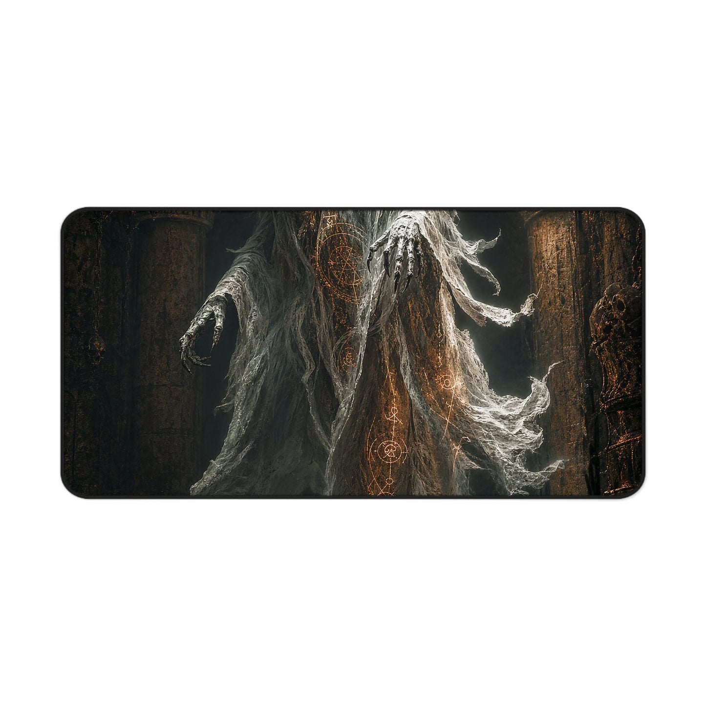 Wraith Floating Through Dungeon - Dark Fantasy Gaming Desk Mat - Moikas