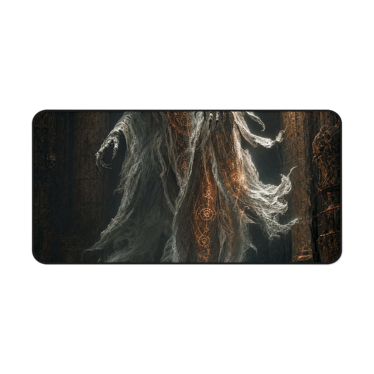 Wraith Floating Through Dungeon - Dark Fantasy Gaming Desk Mat - Moikas