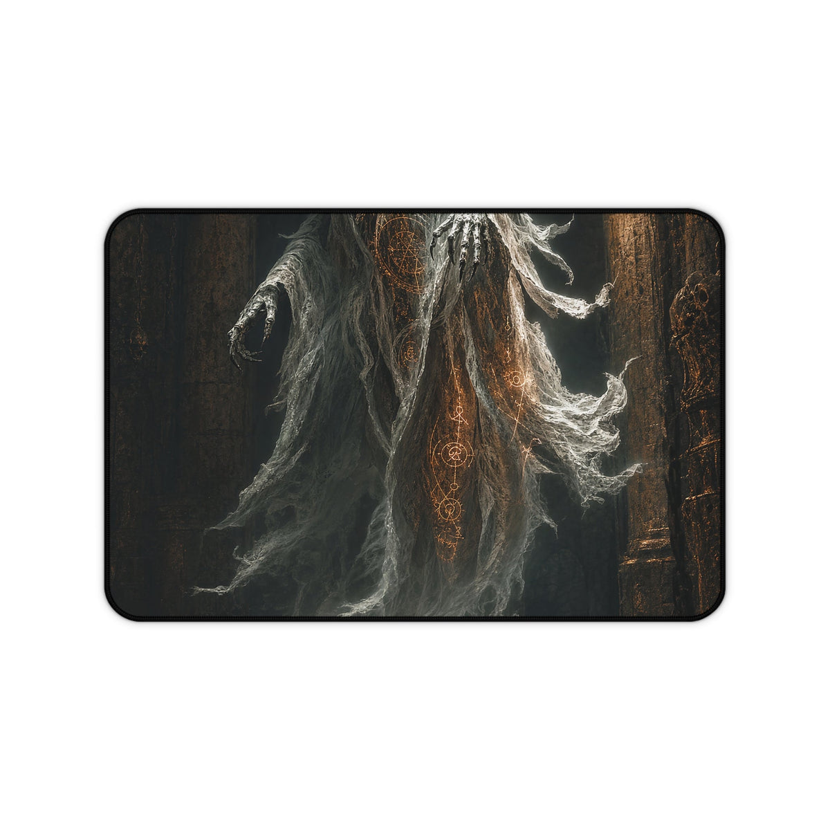 Wraith Floating Through Dungeon - Dark Fantasy Gaming Desk Mat - Moikas