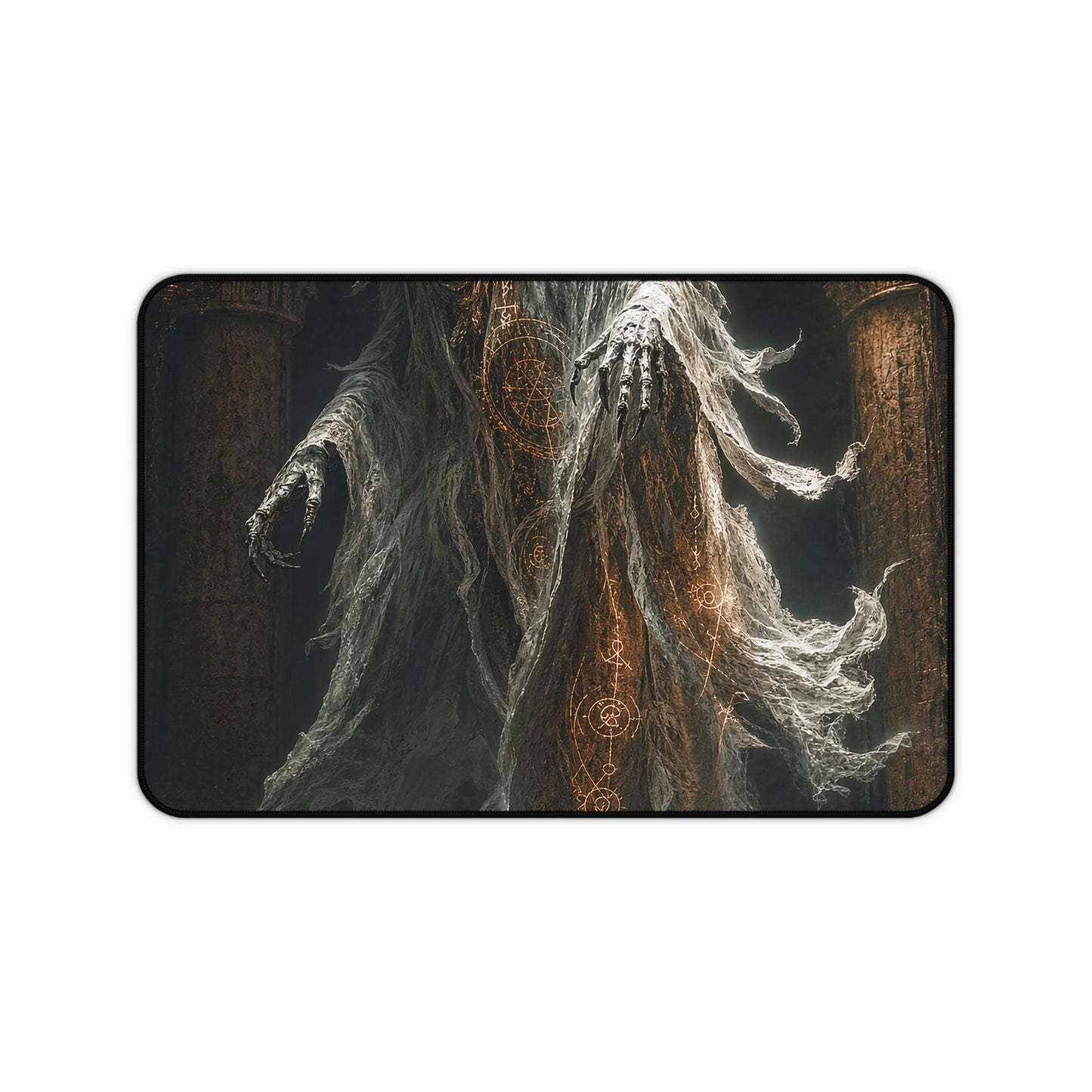Wraith Floating Through Dungeon - Dark Fantasy Gaming Desk Mat - Moikas