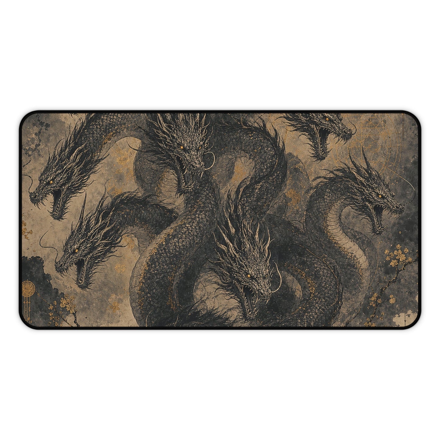 Yamatno Orochi Eight-Headed Serpent - Japanese Mythology Gaming Desk Mat - Moikas