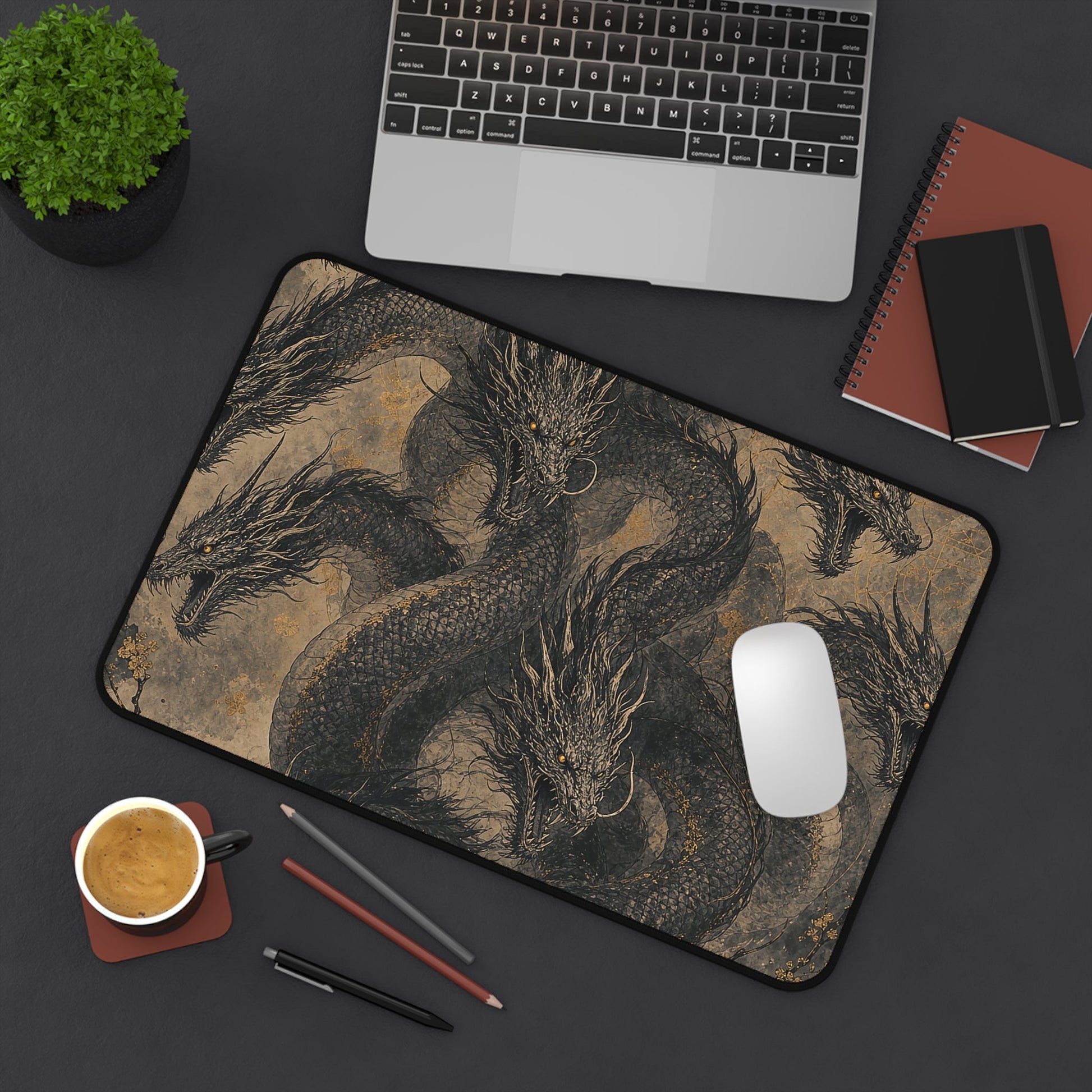 Yamatno Orochi Eight-Headed Serpent - Japanese Mythology Gaming Desk Mat - Moikas