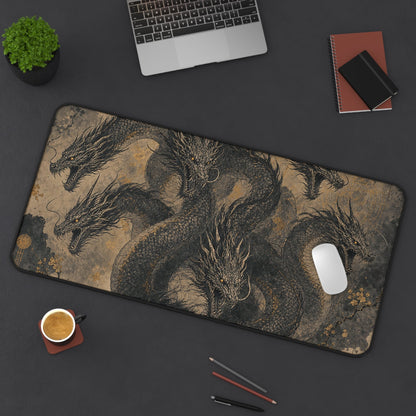 Yamatno Orochi Eight-Headed Serpent - Japanese Mythology Gaming Desk Mat - Moikas