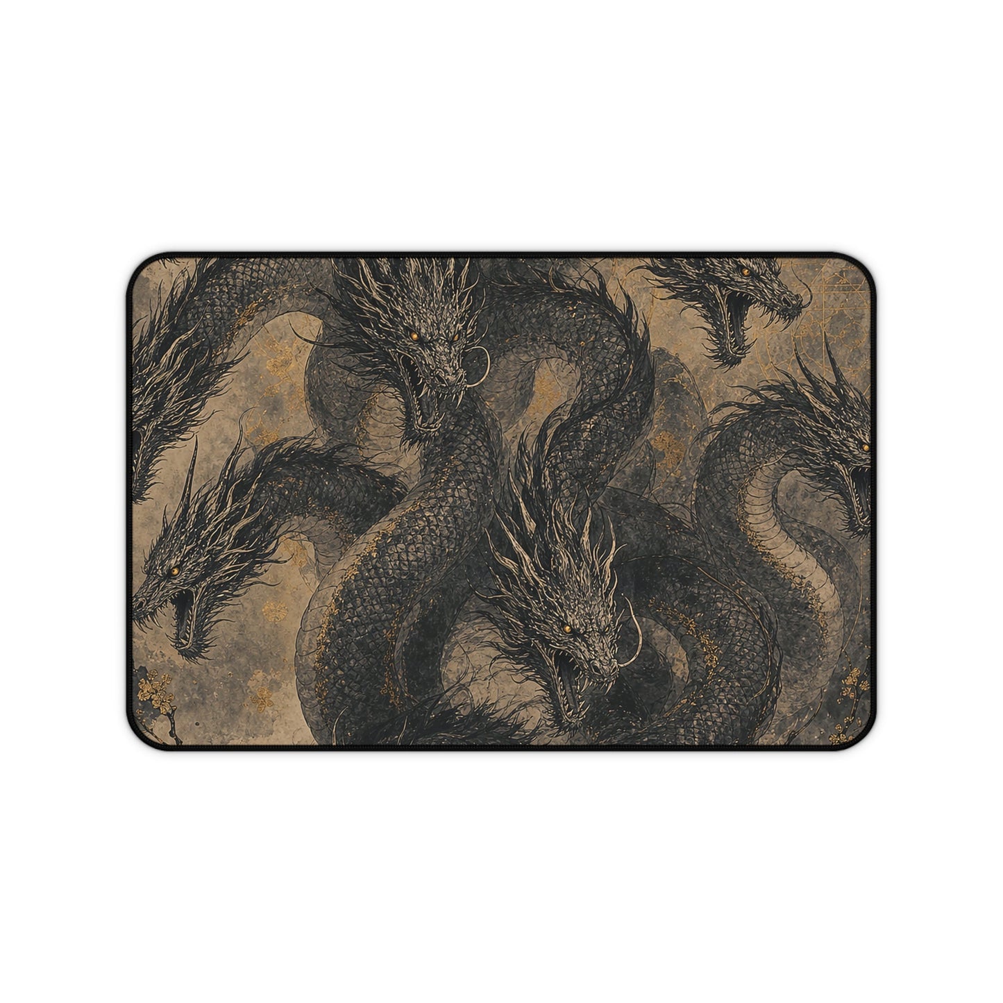 Yamatno Orochi Eight-Headed Serpent - Japanese Mythology Gaming Desk Mat - Moikas