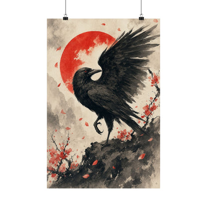 Yatagararu Three-Legged Crow - Japanese Mythology Art Print (Matte Poster) - Moikas