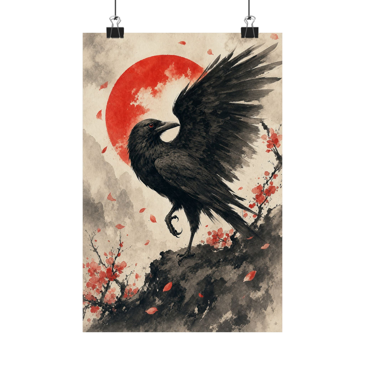 Yatagararu Three-Legged Crow - Japanese Mythology Art Print (Matte Poster) - Moikas