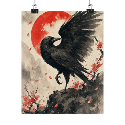 Yatagararu Three-Legged Crow - Japanese Mythology Art Print (Matte Poster) - Moikas