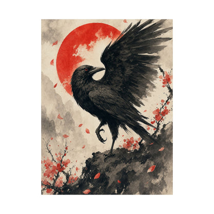 Yatagararu Three-Legged Crow - Japanese Mythology Art Print (Matte Poster) - Moikas
