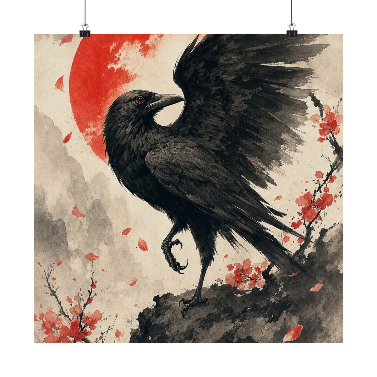 Yatagararu Three-Legged Crow - Japanese Mythology Art Print (Matte Poster) - Moikas
