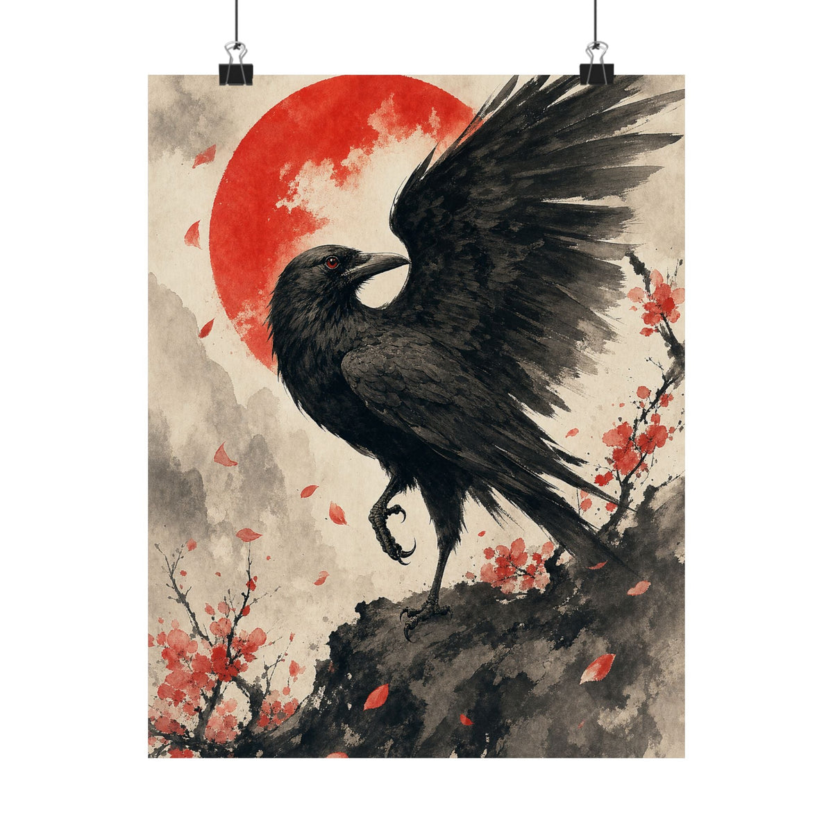 Yatagararu Three-Legged Crow - Japanese Mythology Art Print (Matte Poster) - Moikas