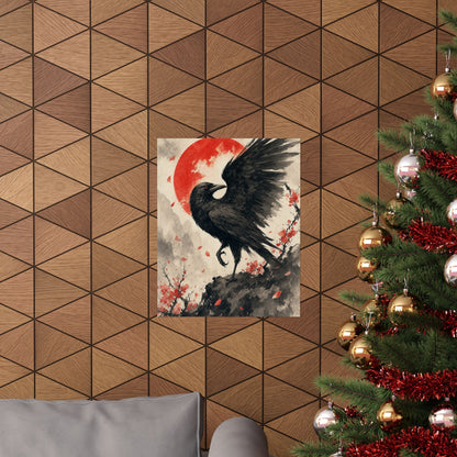 Yatagararu Three-Legged Crow - Japanese Mythology Art Print (Matte Poster) - Moikas