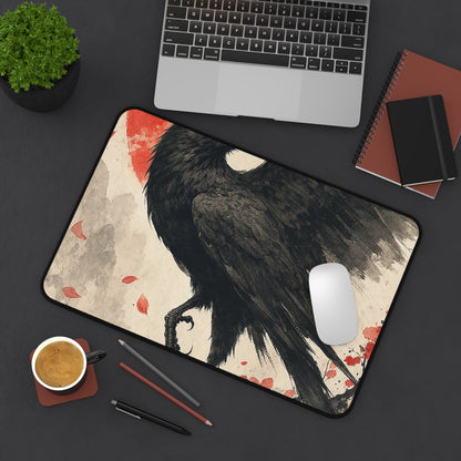 Yatagararu Three-Legged Crow - Japanese Mythology Gaming Desk Mat - Moikas
