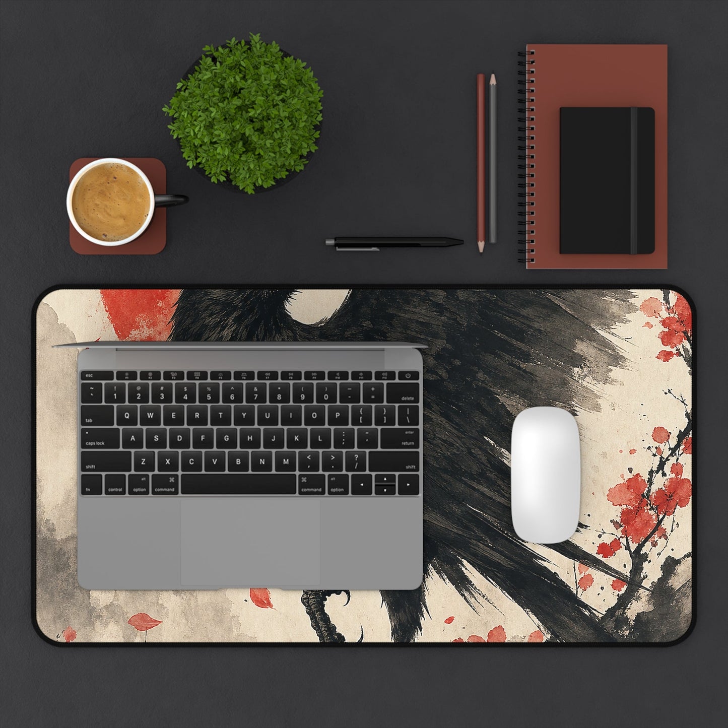 Yatagararu Three-Legged Crow - Japanese Mythology Gaming Desk Mat - Moikas