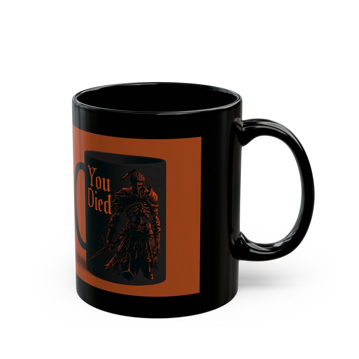 You Died Gaming Mug - Dark Souls Elden Ring Inspired, Black Ceramic 11oz - Moikas