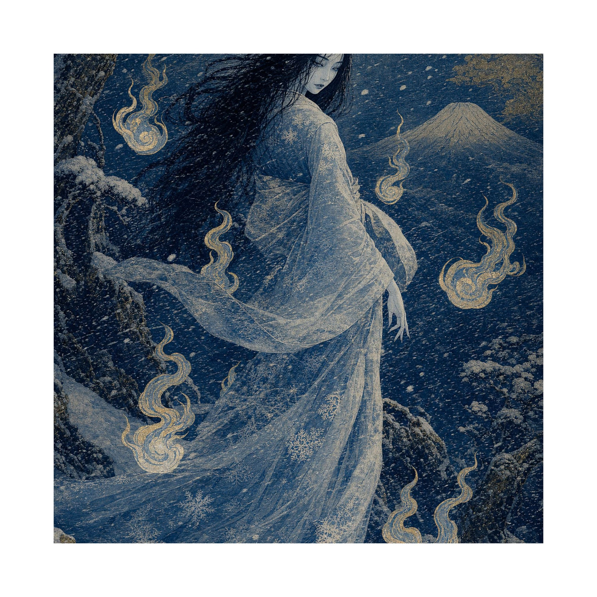 Yuki Onnsnow Womin Blizzard - Japanese Mythology Art Print (Matte Poster) - Moikas