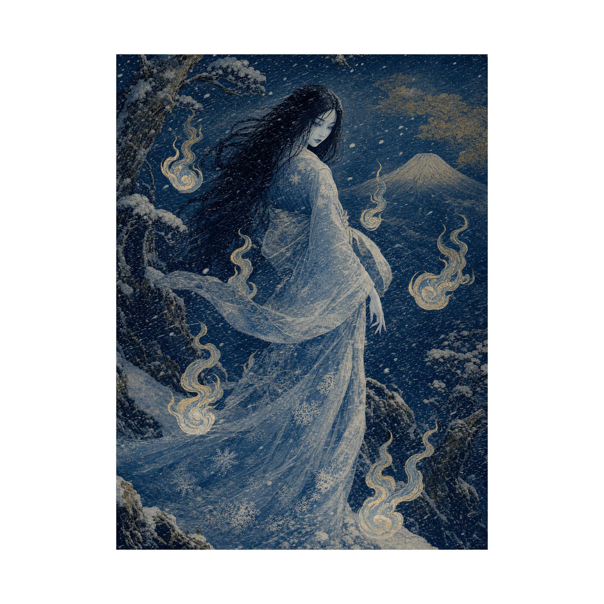 Yuki Onnsnow Womin Blizzard - Japanese Mythology Art Print (Matte Poster) - Moikas