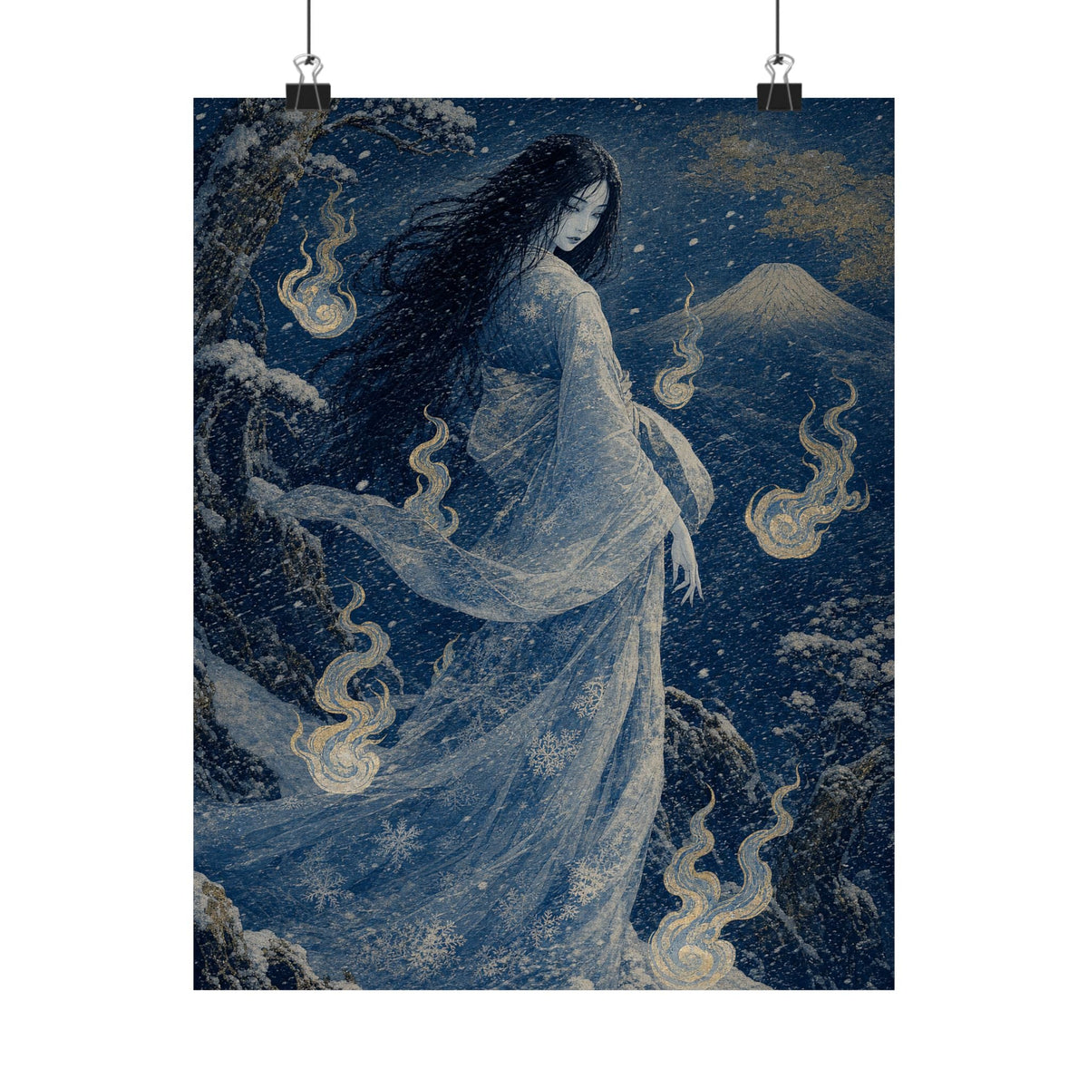 Yuki Onnsnow Womin Blizzard - Japanese Mythology Art Print (Matte Poster) - Moikas