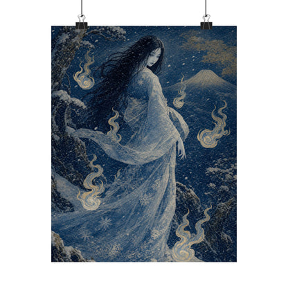 Yuki Onnsnow Womin Blizzard - Japanese Mythology Art Print (Matte Poster) - Moikas